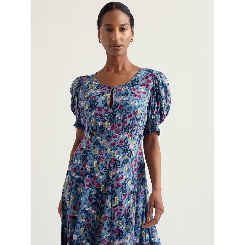 Seasalt Cornwall Marsh Violet Dress - Spring Stems Seascape Mix image number 2